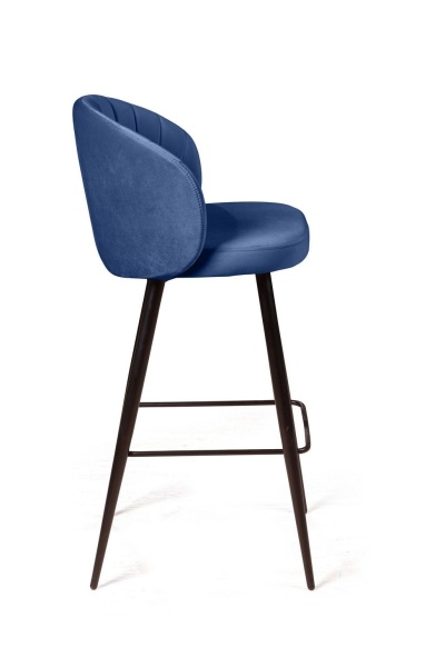 Стул полубарный Mont Blanc, бархат синий 29 / черный конус от интернет-магазина IDODOM.RU