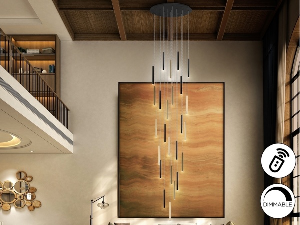 Подвесной светильник Varas 25L черно-золотой DIM 500 см от интернет-магазина IDODOM.RU