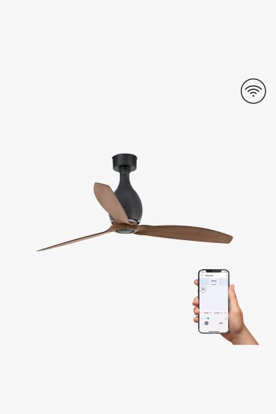 Черный матовый/деревянный вентилятор MINI Eterfan M DC SMART от интернет-магазина IDODOM.RU