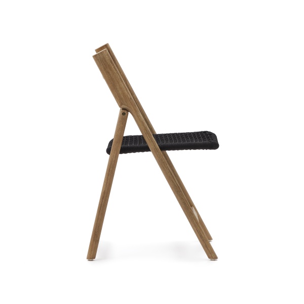 Складной стул Dandara из массива акации со стальной конструкцией и черным шнуром от интернет-магазина IDODOM.RU