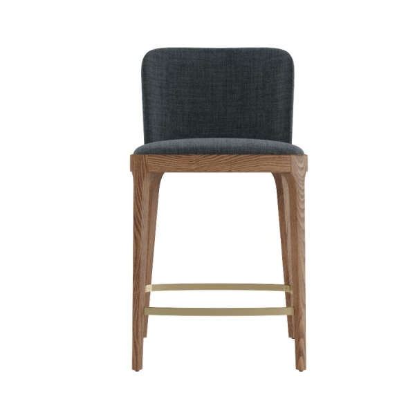 Стул полубарный Magda, массив бук, рогожка черный от интернет-магазина IDODOM.RU