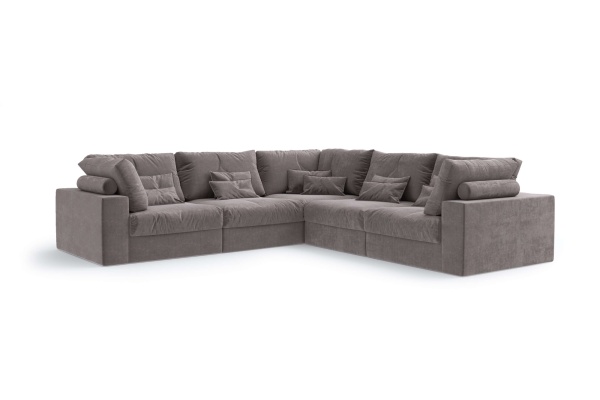 Диван Элизиум угловой 5 модулей - Эконом микровелюр