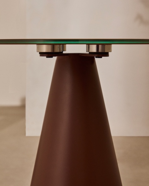 Журнальный столик Wilshire из стекла и стали терракотовый Ø30cm от интернет-магазина IDODOM.RU