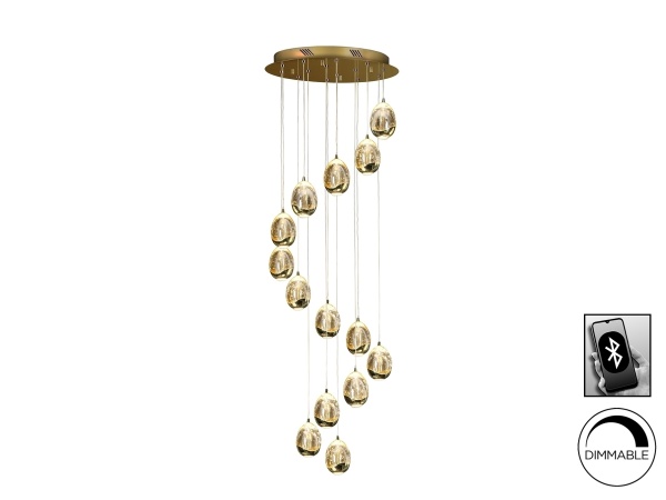 Люстра Rocio LED 14L DIM BLUETOOTH золотая от интернет-магазина IDODOM.RU