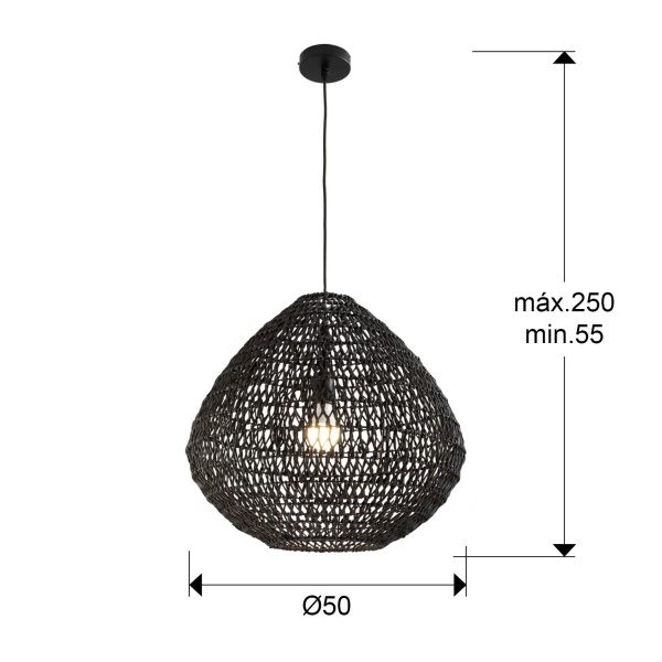 Maon Подвесной светильник из бумажного шнура черный от интернет-магазина IDODOM.RU
