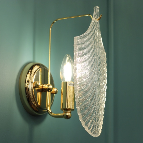 Бра Cloyd BONGA-A W1 / выс. 29 см - золото - бесцвет. стекло (арт.20182) от интернет-магазина IDODOM.RU