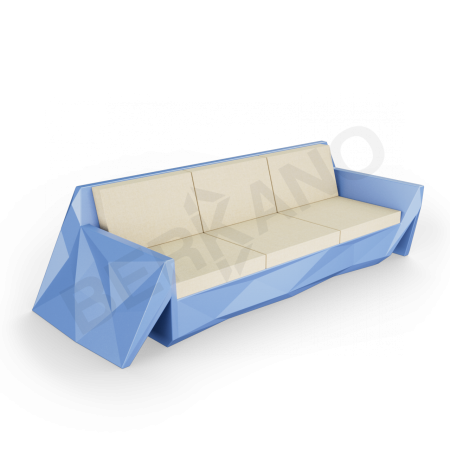 Диван Quaro с подушками Wave Blue, Bone Brown