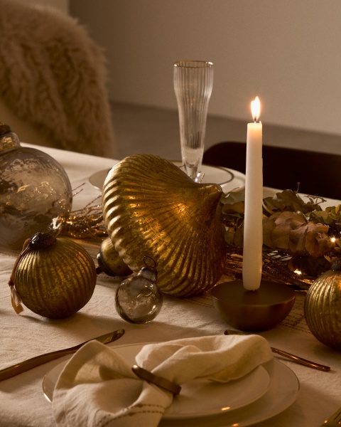 Подвесное украшение Raj из переработанного золотого стекла, 20 см от интернет-магазина IDODOM.RU