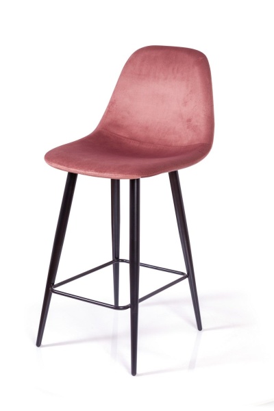 Стул полубарный TED, бархат пудровый 15 /опора конус от интернет-магазина IDODOM.RU