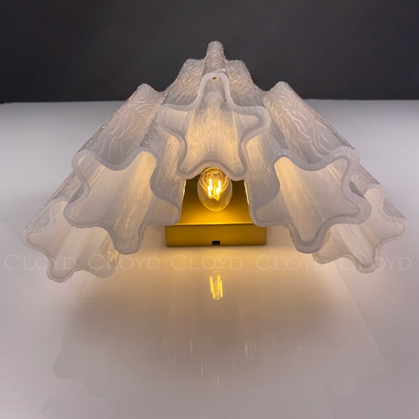 Бра Cloyd ANNO-B W1 / выс. 29 см - латунь светл. - стекло белые облака (арт.20467) от интернет-магазина IDODOM.RU