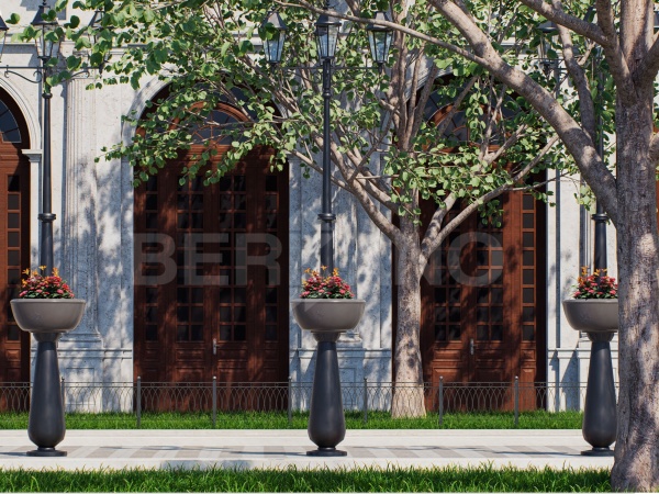 Подвесная цветочная конструкция из двух получаш с креплениями Площадь Искусств Graphite от интернет-магазина IDODOM.RU