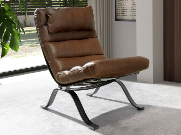 Кресло из темно-коричневой кожи модель 5161 от интернет-магазина IDODOM.RU