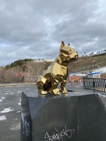 Французский бульдог.   Финиш: Полировка, золотая. Цвет: Золото. от интернет-магазина IDODOM.RU