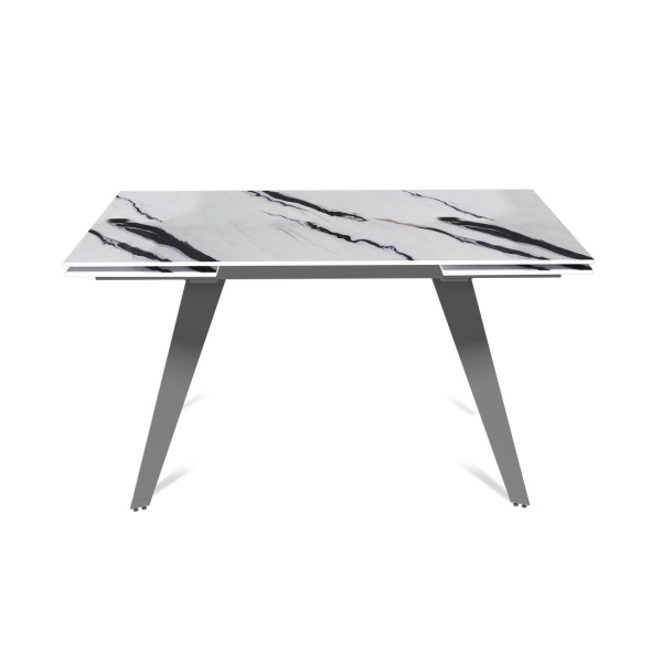 Стол раскладной Rhein (140+40+40), керамика глянцевая Panda White от интернет-магазина IDODOM.RU