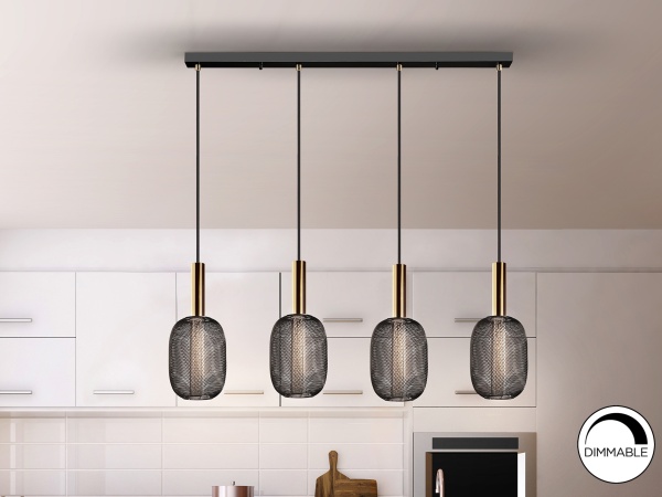 Подвесной светильник Micron 4L золотой/черный от интернет-магазина IDODOM.RU