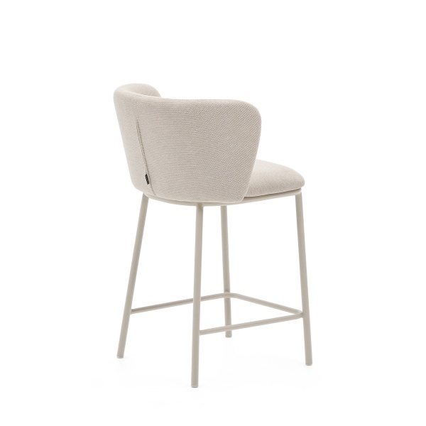 Полубарный стул Ciselia из бежевого шенилла и бежевой стали, 65 см от интернет-магазина IDODOM.RU