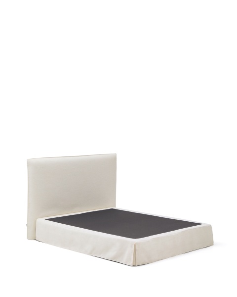 Кровать Jaira из белого шенилла со съемным чехлом для матраса 160x200 см от интернет-магазина IDODOM.RU