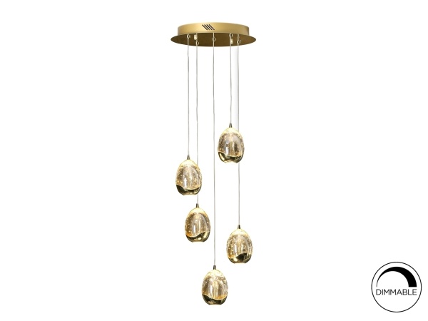 Подвесной светильник Rocio LED 5L Ø30 золотой от интернет-магазина IDODOM.RU