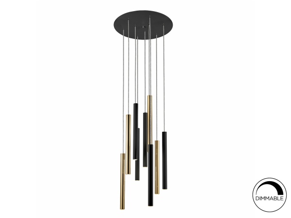 Подвесной светильник Varas 9L золото/черный от интернет-магазина IDODOM.RU