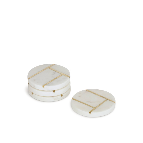 Набор из 4-х подставок Tahis из белого мрамора от интернет-магазина IDODOM.RU