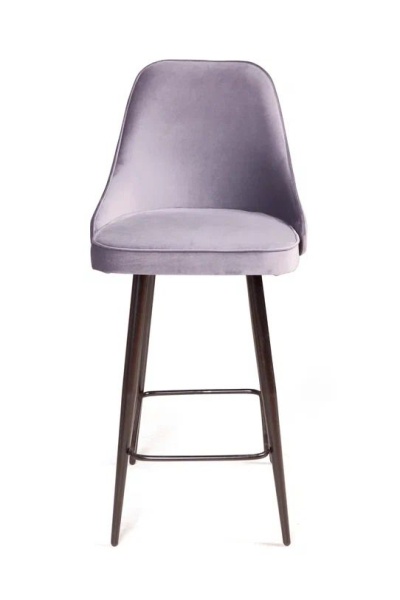 Стул полубарный Oliver, бархат светло-серый 26/ чёрный конус от интернет-магазина IDODOM.RU