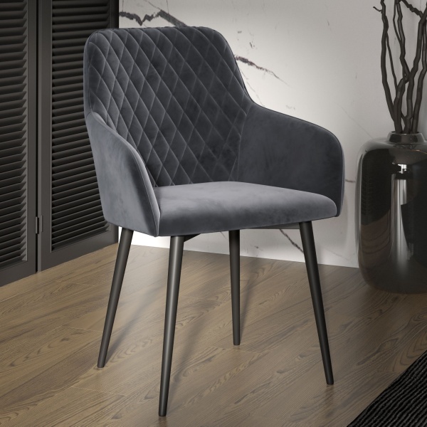 Стул Robert поворотный 90 градусов, функция возврата, антишум, замша apache темно серый от интернет-магазина IDODOM.RU