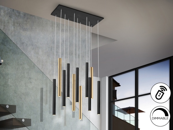 Подвесной светильник Varas 11L черный/золотой DIM от интернет-магазина IDODOM.RU