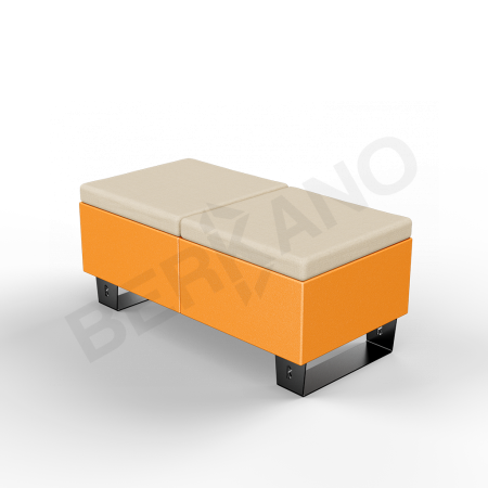Скамейка Brick 120 Orange, Bone Brown