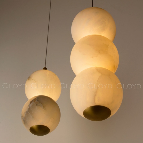 Подвесной светильник Cloyd ORIONIS P2 / выс. 26 см - алебастр - латунь (арт.12530) от интернет-магазина IDODOM.RU