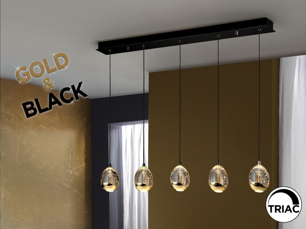 Люстра Rocio 5L черно-золотая от интернет-магазина IDODOM.RU