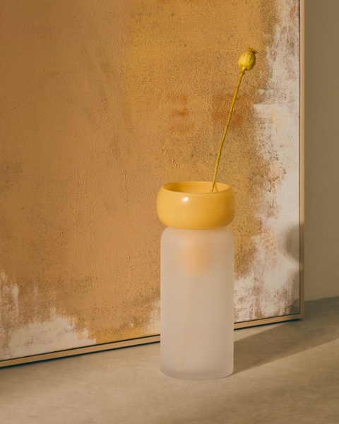 Kelse Ваза из прозрачного и оранжевого стекла 30,5 см от интернет-магазина IDODOM.RU