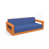 Диван Quarter lounge с подушками оранжевого цвета, аксессуар темно-синего цвета