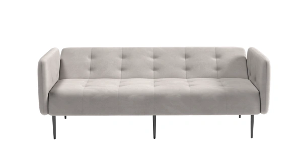 Monaco диван-кровать прямой с подлокотниками, трехместный, велюр серый Velutto 52 от интернет-магазина IDODOM.RU