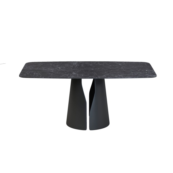 Стол овальный GIO 160, керамика матовая, черная от интернет-магазина IDODOM.RU