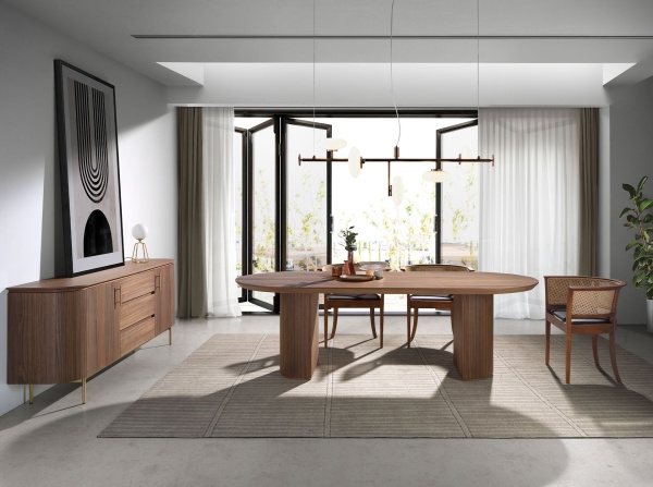 Сервант 3228/413M из орехового дерева и позолоченной стали от интернет-магазина IDODOM.RU