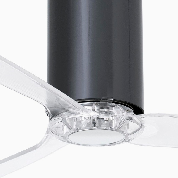 Глянцевый / прозрачный черный потолочный вентилятор Tube Fan от интернет-магазина IDODOM.RU