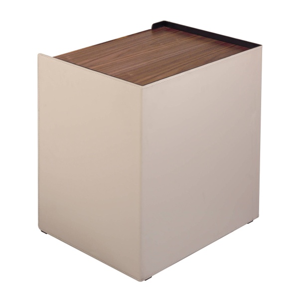 Прикроватная тумбочка MB1802NS / 7118 из кожи и орехового дерева от интернет-магазина IDODOM.RU