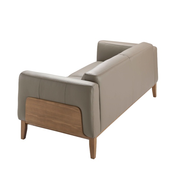 Диван 5353-3P /6029 3-х местный кожаный бежевый с каркасом из ореха от интернет-магазина IDODOM.RU