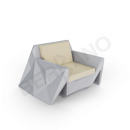 Кресло Quaro с подушками Concrete Gray, Bone Brown