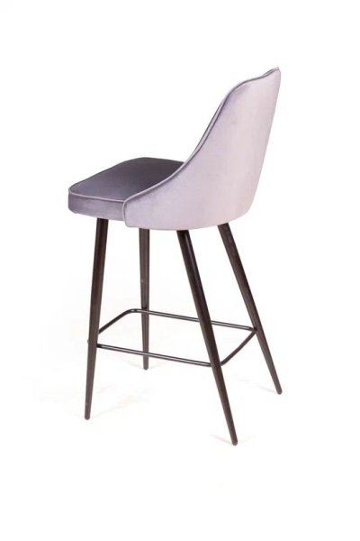 Стул полубарный Oliver, бархат светло-серый 26/ чёрный конус от интернет-магазина IDODOM.RU