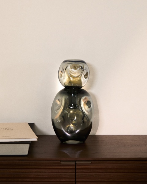 Ваза Olivet из серого стекла 32,5 см от интернет-магазина IDODOM.RU