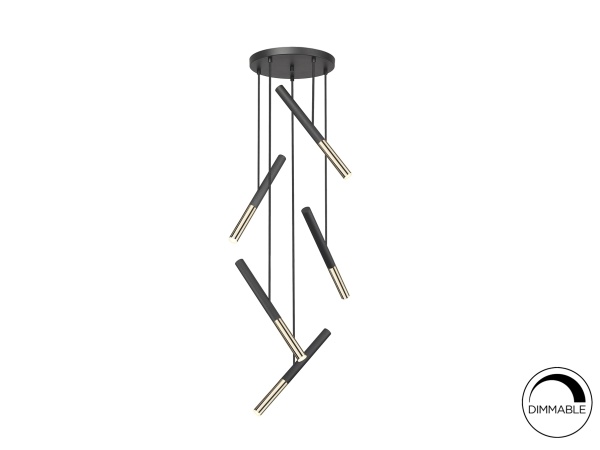 Люстра Edna 5L черный / золотой от интернет-магазина IDODOM.RU