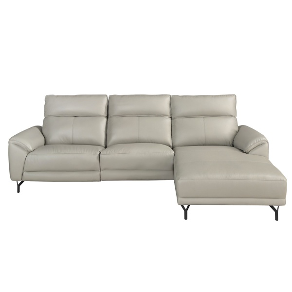 5-местный диван с правым шезлонгом 6219 из серой кожи от интернет-магазина IDODOM.RU