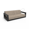 Диван Quarter lounge с подушками черного цвета, аксессуар молочного цвета