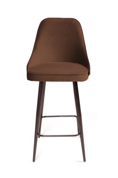 Стул полубарный Oliver, бархат коричневый 12/ чёрный конус от интернет-магазина IDODOM.RU