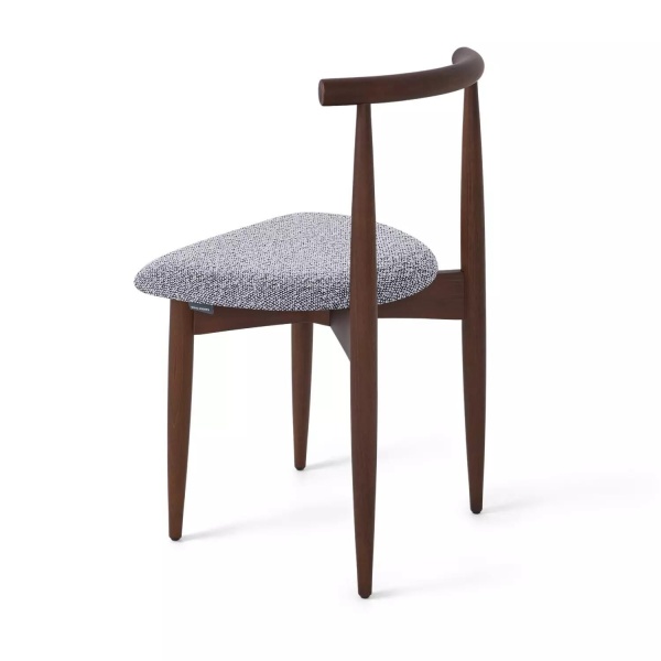 Стул Diana, бук натуральный (тонированный коричневым лаком), серый от интернет-магазина IDODOM.RU