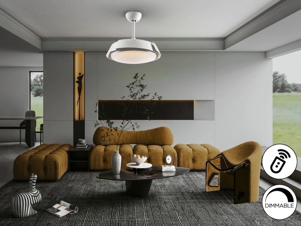 Enzo Потолочный вентилятор с освещением DIM белый от интернет-магазина IDODOM.RU