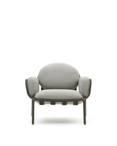 Садовое кресло Joncols серое с зеленой алюминиевой отделкой от интернет-магазина IDODOM.RU