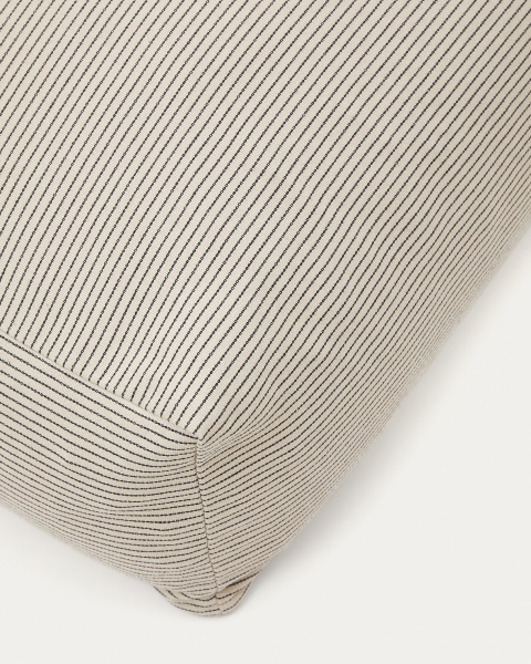 Пуф Famara со съемным чехлом из хлопка с полосками цвета экрю 60 x 60 от интернет-магазина IDODOM.RU