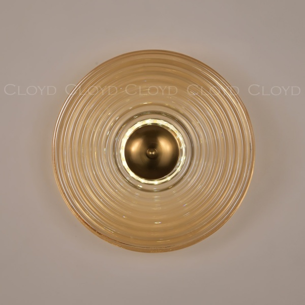 Бра Cloyd MINUTE W1 / Ø30 см - латунь - коньячн. стекло (арт.20384) от интернет-магазина IDODOM.RU